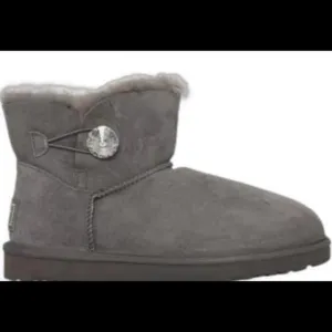 UGG MINI BAILEY BUTTON BLING GREY SWAROVSKI CRYSTAL BOOTS SIZE US 6