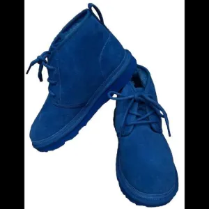 UGG NEUMEL BLUE SUEDE/WOOL CHUKKA ANKLE BOOTS US 6/EUR 38