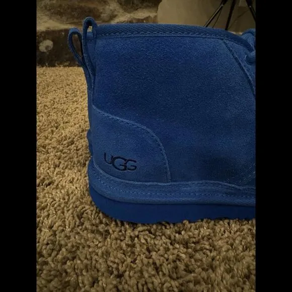 UGG NEUMEL BLUE SUEDE/WOOL CHUKKA ANKLE BOOTS US 6/EUR 38