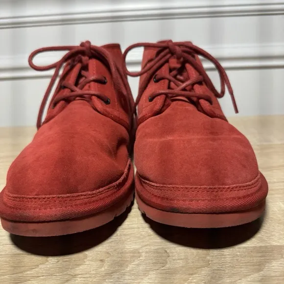UGG Neumel Mens S 9 Red Suede Sheepskin Ankle Winter Boots 3236