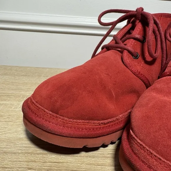 UGG Neumel Mens S 9 Red Suede Sheepskin Ankle Winter Boots 3236