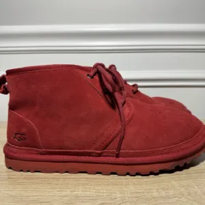 UGG Neumel Mens S 9 Red Suede Sheepskin Ankle Winter Boots 3236