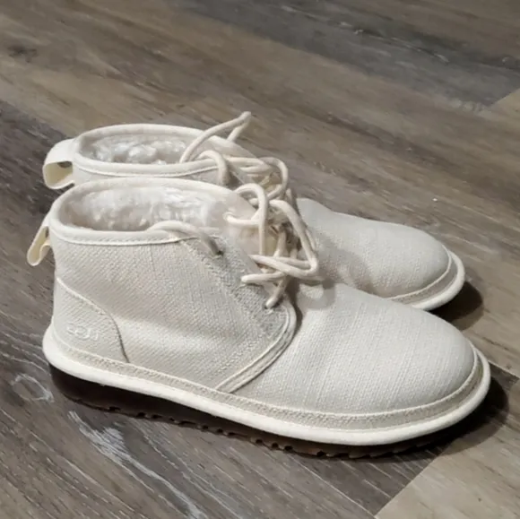 UGG Neumel Natural Women's Canvas Chukka Boots White