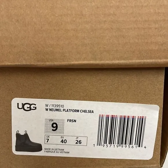 UGG Neumel Platform Chelsea Boots Forest Night USA Women Size 9/UK 7/EU 40