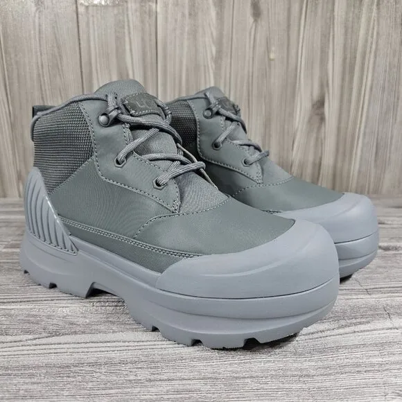 UGG NEUMEL X GRAY TEXTILE LEATHER WATERPROOF RAIN BOOTS - WOMEN'S SIZE 8.5