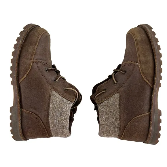 UGG Orin Brown Brushed Suede Wool Trim Ankle Boots Toddler 12