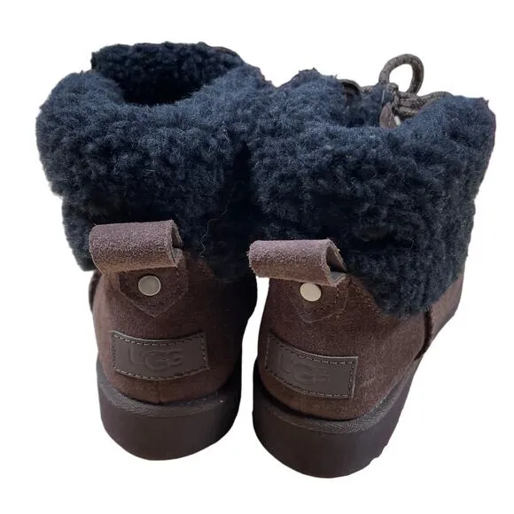 UGG Romely Heritage Lace Burnt Cedar Brown Women's Boots Size 5 NWOB