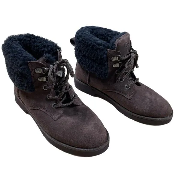 UGG Romely Heritage Lace Burnt Cedar Brown Women's Boots Size 5 NWOB