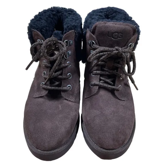 UGG Romely Heritage Lace Burnt Cedar Brown Women's Boots Size 5.5 NWOB