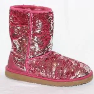 UGG Sequined Boots Silver/Fuchsia 6
