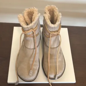 UGG Tan and Cream Winter Boots with Suede and Furry Lining