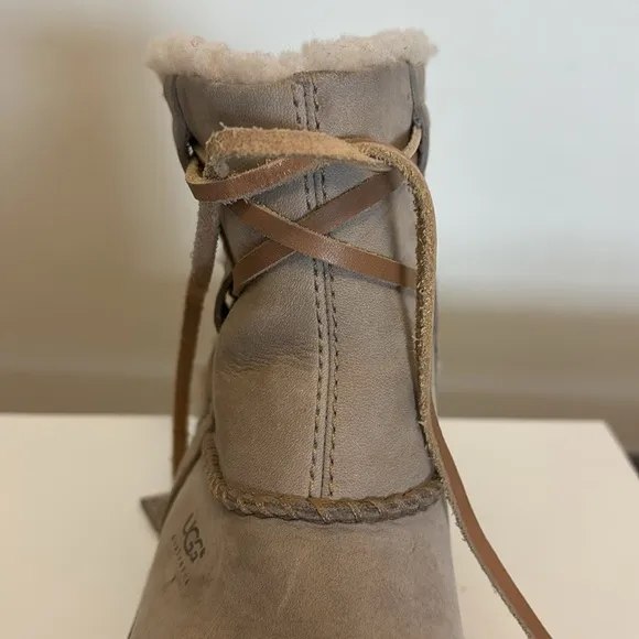 UGG Tan and Cream Winter Boots with Suede and Furry Lining