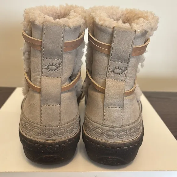 UGG Tan and Cream Winter Boots with Suede and Furry Lining