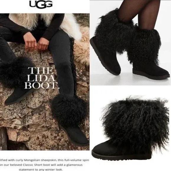 Ugg The Lida Boot Sheepskin/Mongolian Fur Cuff