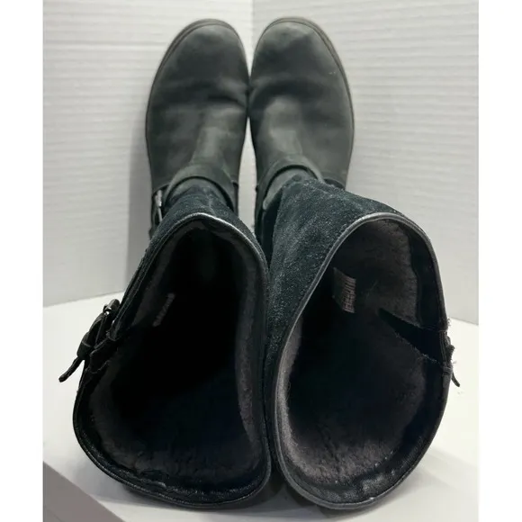 UGG Thomsen‎ Tall Boots Black Suede Leather Waterproof Women's Size 8 US