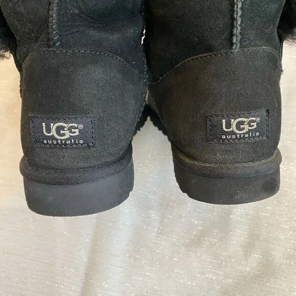UGG Triple Botton Black Boots Women Size 8