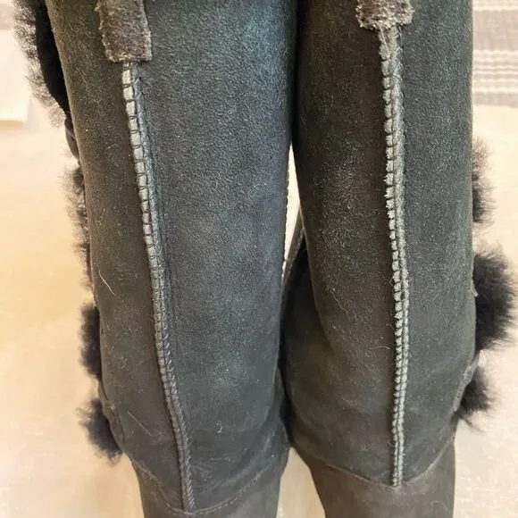 UGG Triple Botton Black Boots Women Size 8