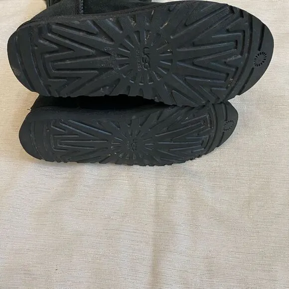 UGG Triple Botton Black Boots Women Size 8