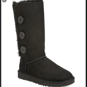 UGG Triple Botton Black Boots Women Size 8