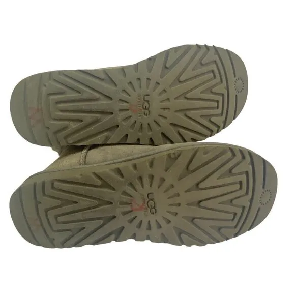 UGG Women Bailey Button II Boots Sheepskin Gray 6 S-1a