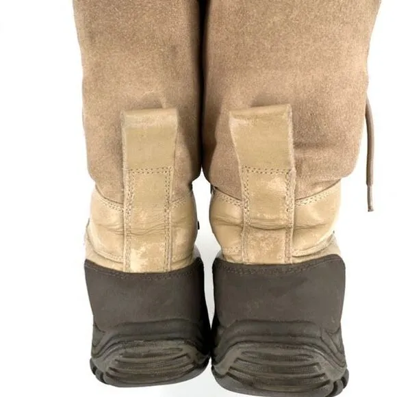 UGG Women's Adirondack II Sand Waterproof Leather Fur Snow Boots Beige Size 8