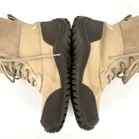 UGG Women's Adirondack II Sand Waterproof Leather Fur Snow Boots Beige Size 8