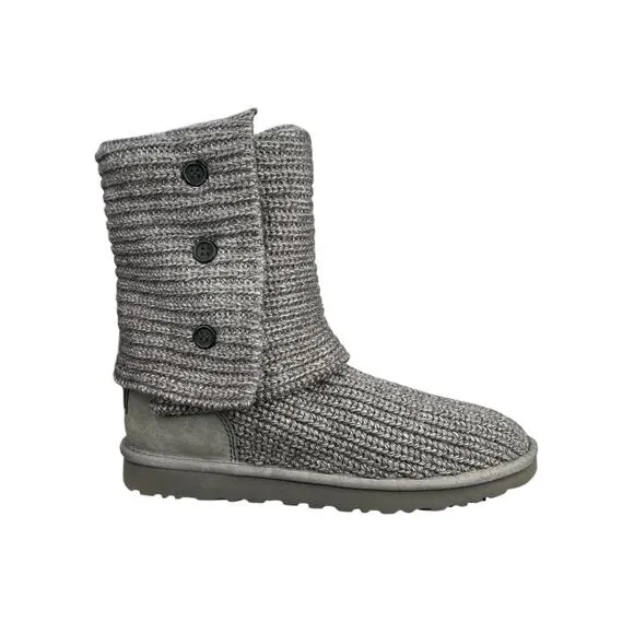 Ugg Women’s Cardy 5819 Grey Knit Pull On Winter Boots Size US 9