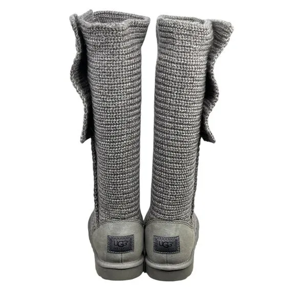Ugg Women’s Cardy 5819 Grey Knit Pull On Winter Boots Size US 9