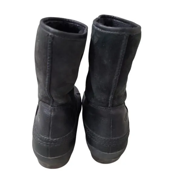 UGG Womens Size 7 Event Snowpeak Waterproof Rubber Bottom Short Black Booties