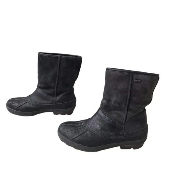 UGG Womens Size 7 Event Snowpeak Waterproof Rubber Bottom Short Black Booties