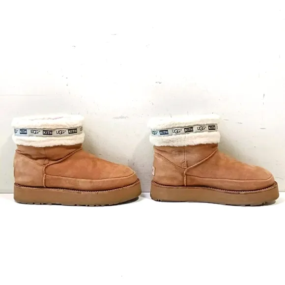 UGG x KITH CLASSIC CHESTNUT SUEDE/ SHEEPWOOL BOOTS, WOMEN Sz Unknown