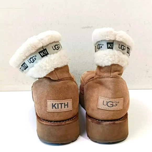 UGG x KITH CLASSIC CHESTNUT SUEDE/ SHEEPWOOL BOOTS, WOMEN Sz Unknown