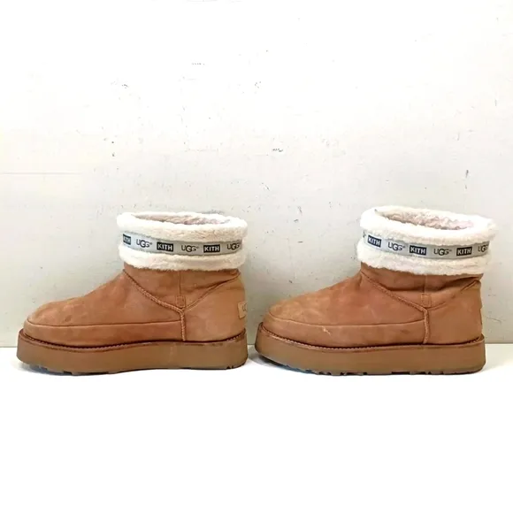 UGG x KITH CLASSIC CHESTNUT SUEDE/ SHEEPWOOL BOOTS, WOMEN Sz Unknown
