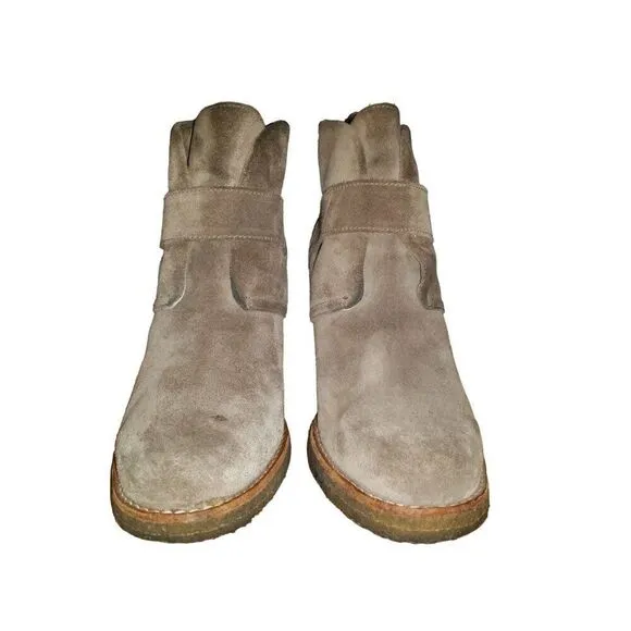 UGG Australia Crepe Boots Women Sz 9 Block Heel Suede Buckle Winter Boho‎