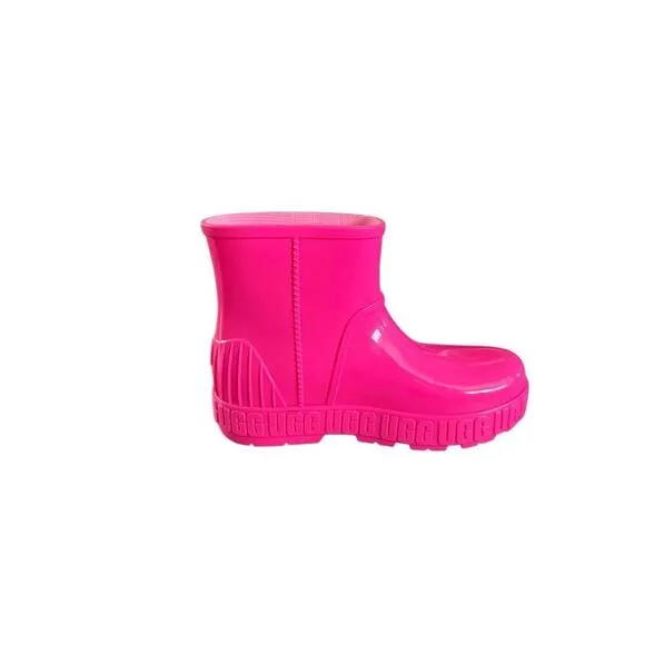 UGG Drizlita Womens Pink Waterproof Rubber Sheepskin Lined Rain Boots Size 7