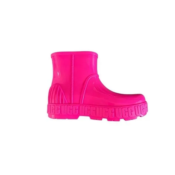 UGG Drizlita Womens Pink Waterproof Rubber Sheepskin Lined Rain Boots Size 7
