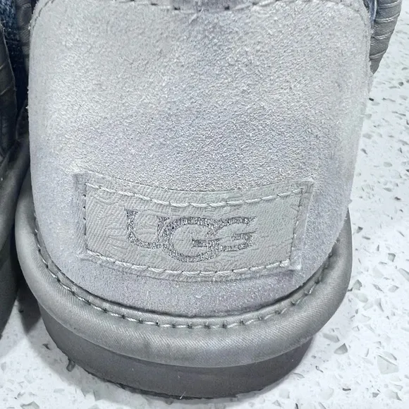 Uggs Kids/Girls Glitter Star Boots - Silver and Blue Size 4 Boots Fur
