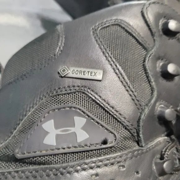 Under Armour Gore-Tex Leather Hiking Boots Men 11 Black High Top Lace Up Protect
