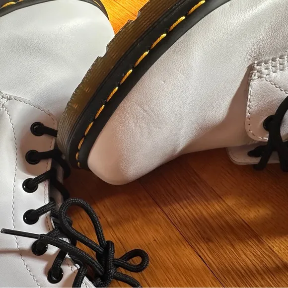Unisex White Dr. Martens Lace-up 1460 Boots, Size 11 Women’s/10 Men, NWOB