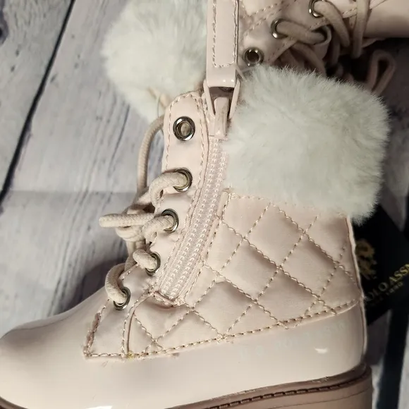 US Polo Little Girls Pink Boots NEW Sz 5