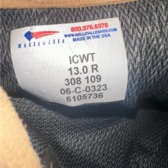 USGI BELLEVILLE GORTEX Intermediate Cold/Wet Tan Combat Boots ICWT Size 13R NWT