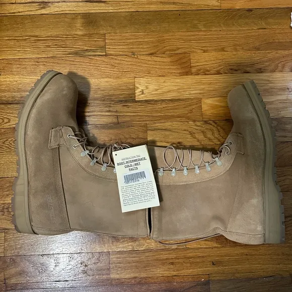 USGI BELLEVILLE GORTEX Intermediate Cold/Wet Tan Combat Boots ICWT Size 13R NWT