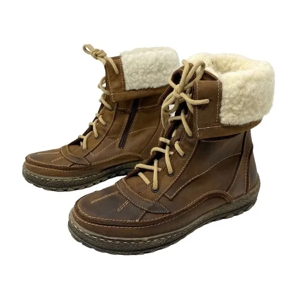 V Italia 1225 water resistant Leather winter boots Brown