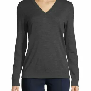 V- neck soft wool boyfriend sweater