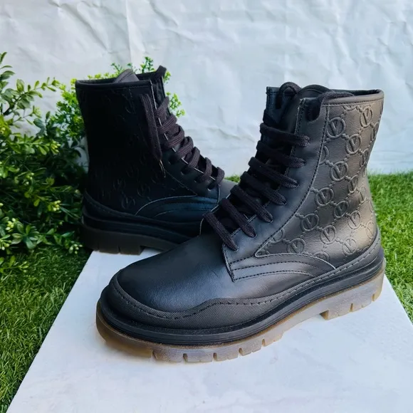 VALENTINO BY MARIO VALENTINO Ivana Lug Sole Combat Boot Women size 7 Brand New