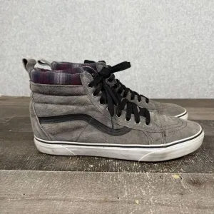 VANS Mens 11.5 Sk8-Hi MTE Hiker Scotchgard Winter Skateboarding Shoes Gray White