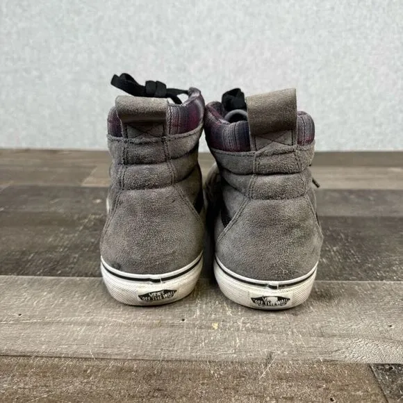 VANS Mens 11.5 Sk8-Hi MTE Hiker Scotchgard Winter Skateboarding Shoes Gray White