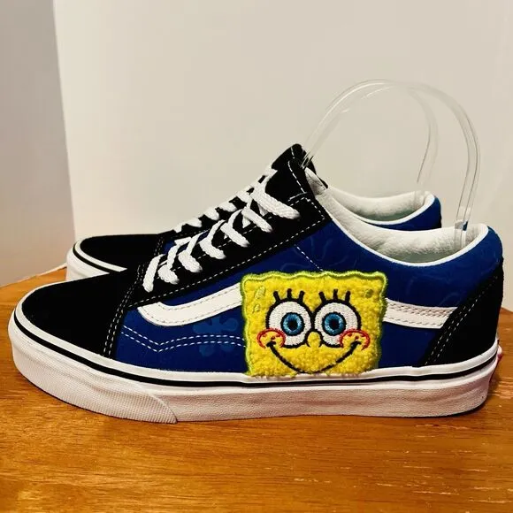 Vans Old Skool SpongeBob SquarePants Smile Patch M 6 W 7.5 Suede VN0A38G19XD