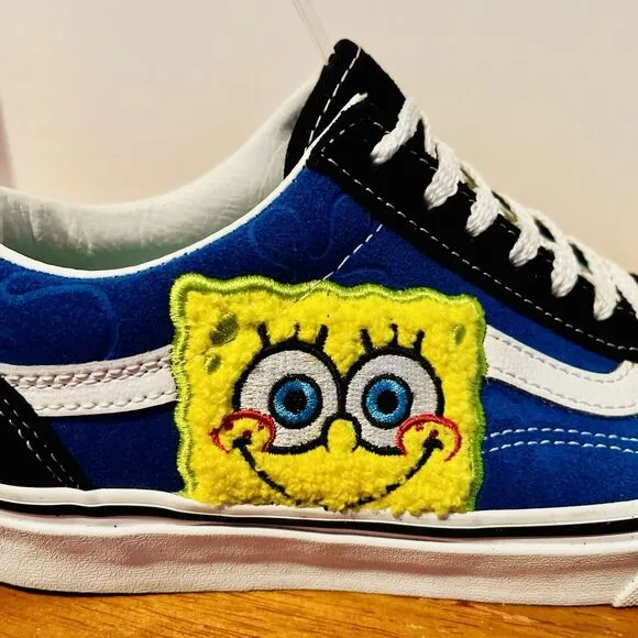 Vans Old Skool SpongeBob SquarePants Smile Patch M 6 W 7.5 Suede VN0A38G19XD