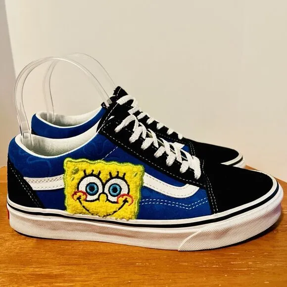 Vans Old Skool SpongeBob SquarePants Smile Patch M 6 W 7.5 Suede VN0A38G19XD